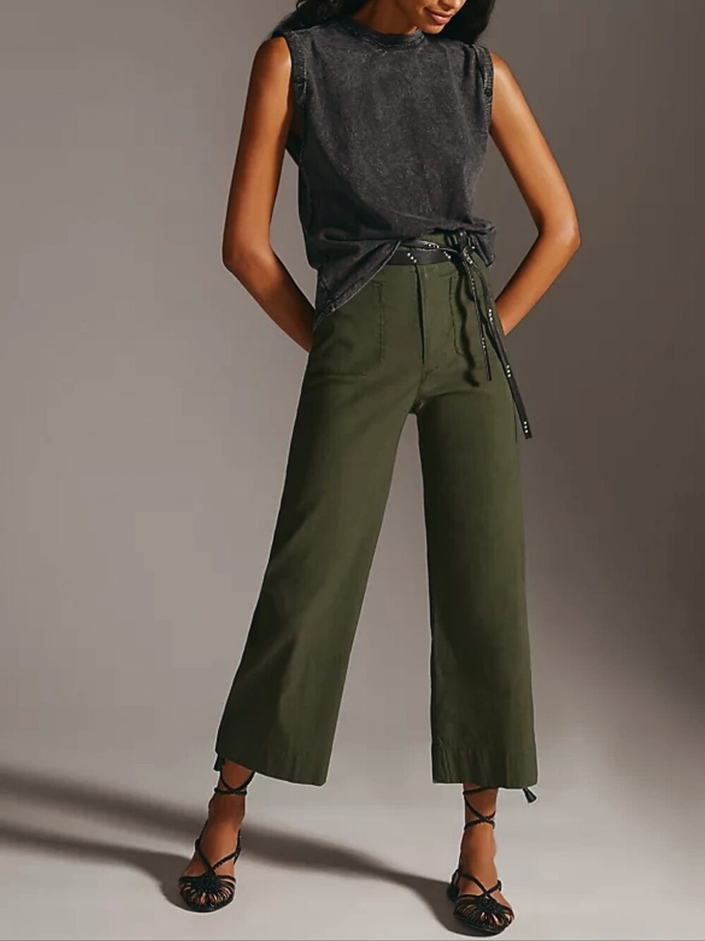 Anthropologie Maeve The Colette Ponte Crop Wide-Leg Pants Size 25